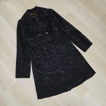 [ KRYDDERI ] 블랙 더블 브레스트 롱 코트