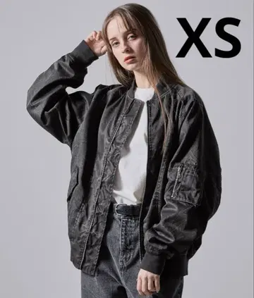 [ CLEL ] 빈티지 디자인 숏 MA-1 블루종 XS