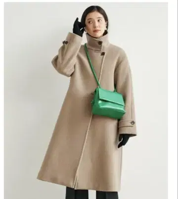 그린 레이블 릴랙싱 소프트 멜톤 스탠드 칼라 코트