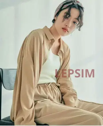 LEPSIM 멀티 메리트 절개 셔츠 242755 베이지 새상품급