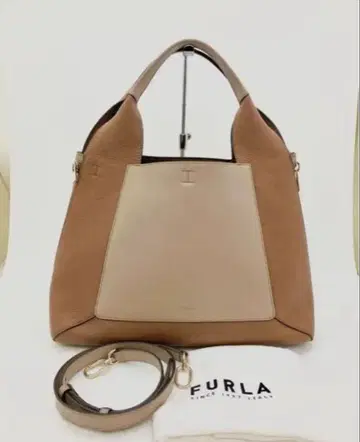 FURLA 가죽 토트백 베이지/브라운