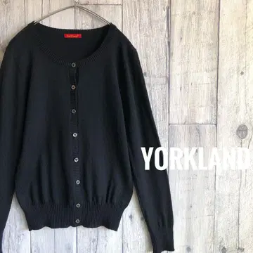 Yorkland 요크랜드 울 혼방 하이 게이지 니트 가디건 블랙