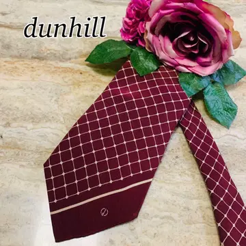 N271 새상품급 던힐 로고 프린트 보르도 넥타이 남성용