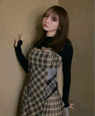 andmary Nadia 체크 롱 드레스 안드마리
