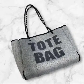 NEOPRENE LOGO BIG TOTE BAG GRAY