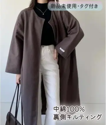 미사용 새상품 택 포함 노카라 롱 코트 멋짐