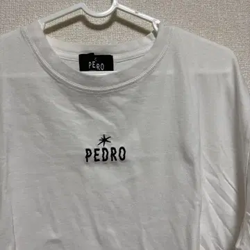 PEDRO 로고 자수 화이트 T셔츠