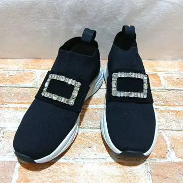 +diana 비쥬 크리스탈 버클 슬립온 스니커즈 블랙 24cm