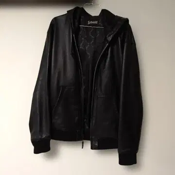 Schott 가죽 풀 집업 후드티