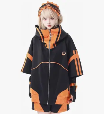 블랙/오렌지 저지 셋업