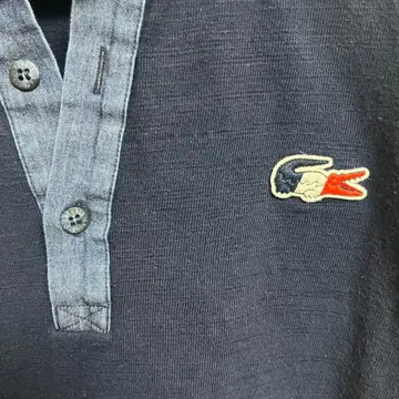 LACOSTE 네이비 긴팔 피케 셔츠