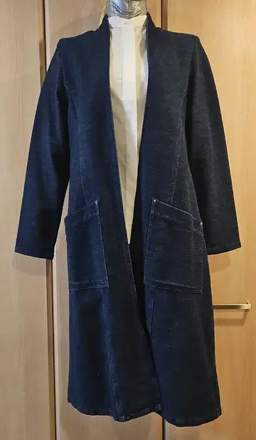 TO BE NOT TO BE 다크 블루 롱 가디건