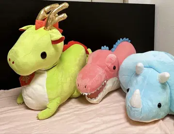 커다란 그린 드래곤 봉제 인형 3개 세트