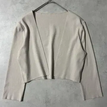 폭시 스퀘어 크롭 니트 볼레로 가디건 베이지