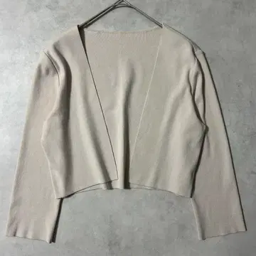 폭시 스퀘어 크롭 니트 볼레로 가디건 베이지