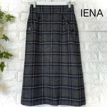 IENA 롱 스커트 새상품급 이에나 체크 무늬 롱 스커트