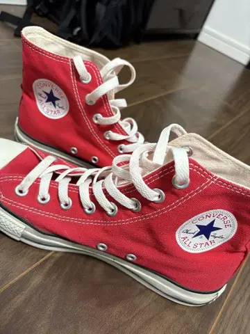 CONVERSE ALL STAR 레드 하이컷 스니커즈