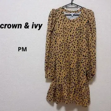 crown & ivy [ PM ] 레오파드 무늬 긴팔 원피스