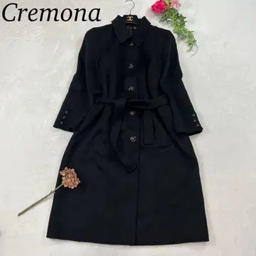 J254 M 크레모나 캐시미어 100% 롱 코트 블랙 여성용