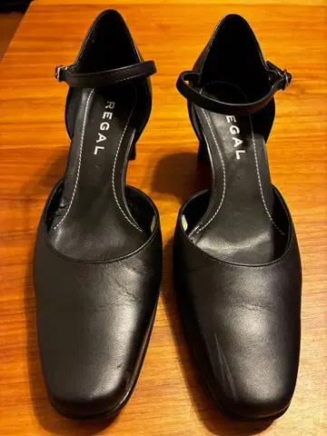 REGAL 리갈 천연 가죽 스트랩 펌프스 24cm 블랙