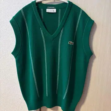 BEMS BOY 별주 LACOSTE 그린 V넥 니트 베스트 36