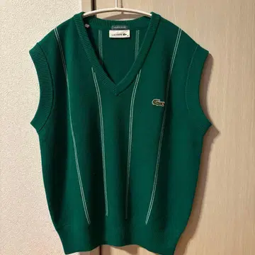 BEMS BOY 별주 LACOSTE 그린 V넥 니트 베스트 36