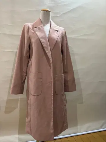 핑크 베이지 롱 코트