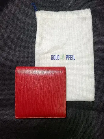 GOLDPFEIL 접이식 지갑 빨간색 천연 가죽