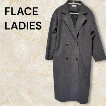 FLACE LADIES 그레이 더블 브레스트 롱 코트