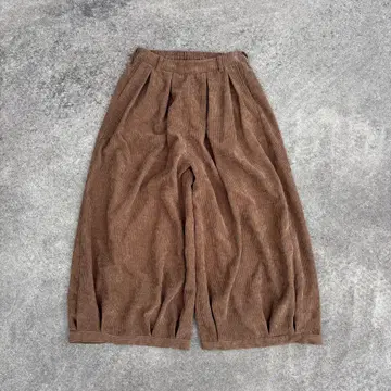 [ 레어 초와이드 ] 코듀로이 와이드 팬츠 브라운 F 루즈 실루엣 스트릿