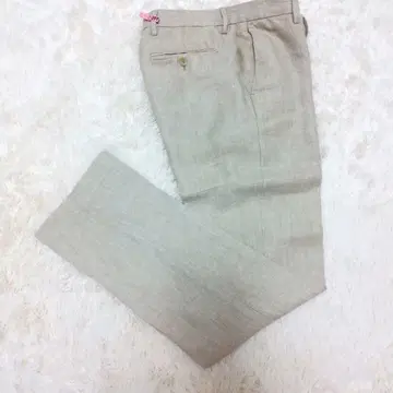 BANANA REPUBLIC 린넨 100% 슬랙스 센터 프레스 베이지
