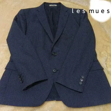 LES MUES 네이비 스트라이프 테일러드 자켓