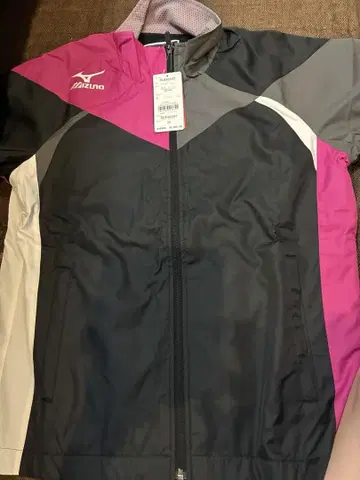 [ 택 포함 새상품 ] Mizuno 윈드 브레이커 저지 블랙/핑크