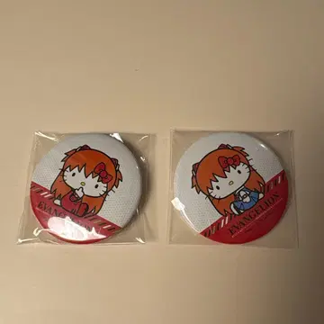 에반게리온 산리오 아스카 캔뱃지 2개 세트