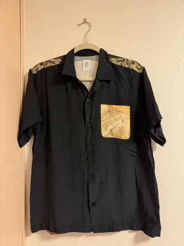 graniph 뮤샤 황도 12궁 오픈 카라 셔츠 남성용 S