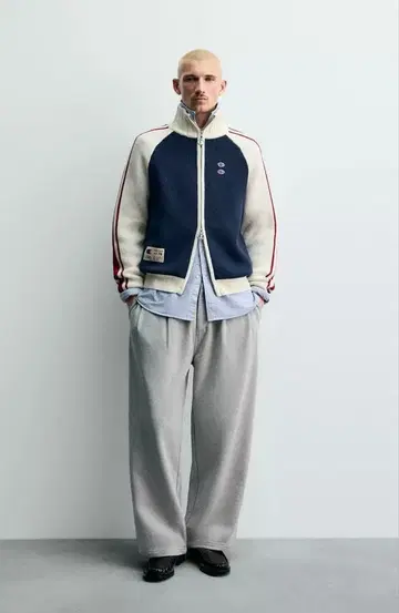 ZARA x Champion 컬러 블록 니트 자켓 XL