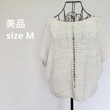 백슬릿 니트 풀오버 아이보리 M 사이즈