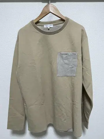 THE SHOP TK 베이지 XL 포켓 부착 긴팔 티셔츠