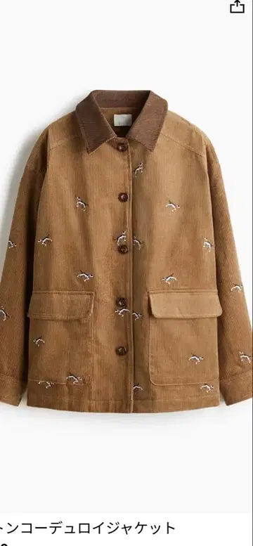 H&M 강아지 자수가 들어간 코듀로이 자켓