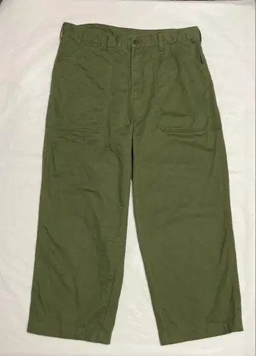 무인양품 MUJI 남성용 워싱 헤링본 베이커 팬츠 85 그린