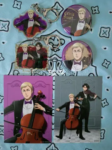 진격의 거인 사중주 ver. 엘빈 아크링 키링 캔뱃지 세트