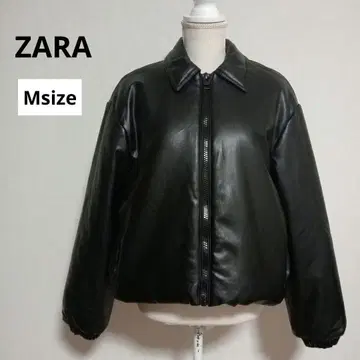 ZARA 인조 가죽 봄버 자켓 블랙 M