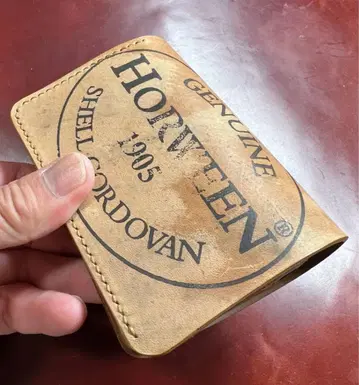 HORWEEN 쉘 코도반 접이식 지갑