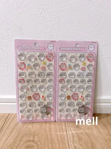 치이카와 (먼작귀) 모자 꽁지 드롭 씰 2점