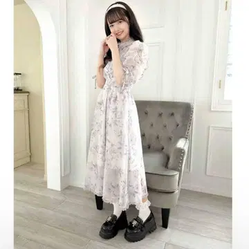ROJITA 펄 비즈 목걸이 롱 원피스 원피스 핑크