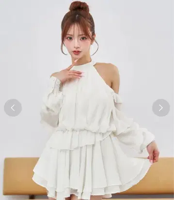 Darich 볼륨 쉬폰 미니 원피스