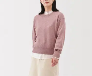 무인양품 워셔블 울 미들 게이지 크루넥 스웨터