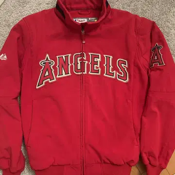 Angels 바시티 자켓 빨간색