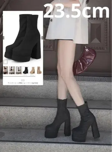 GRL 그레일 청키힐 통굽 숏부츠 gd1583 23.5cm