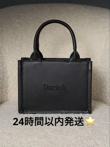 다리치 darich 로고 숄더 가죽 미니 토트백 BLACK 블랙